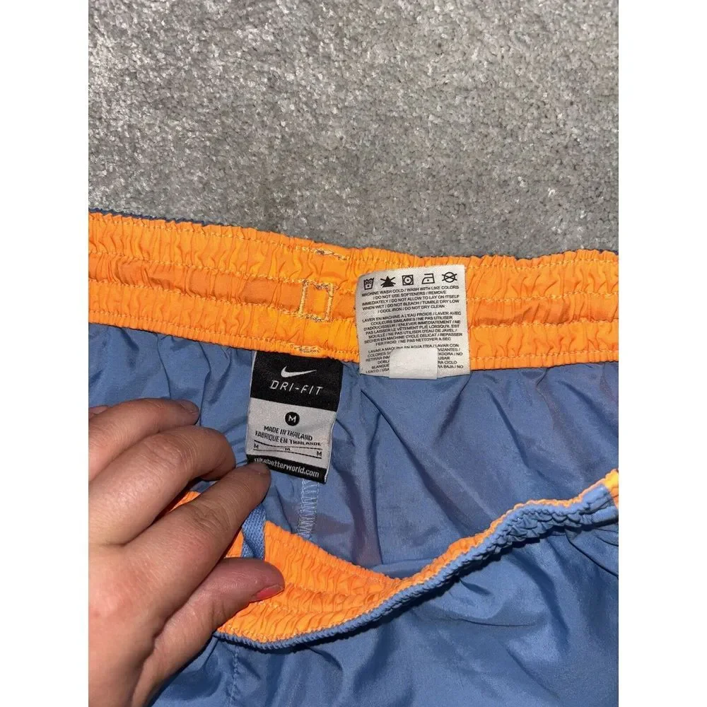 Nike Womens Athletic Running Shorts blue orange Trim Size m 531774-494‎ VTG